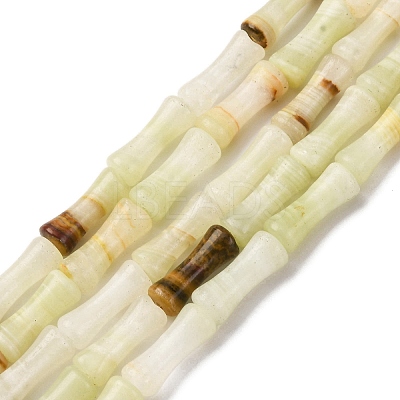 Natural Green Banded Calcite(Afghan Jade) Beads Strands G-L624-G11-12x5mm-1