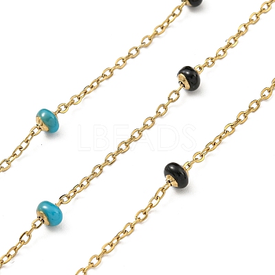 304 Stainless Steel Enamel Link Chains AJEW-Z028-09G-08-1