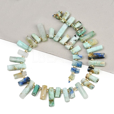 Natural Chrysocolla and Lapis Lazuli Beads Strands G-F829-A14-01-1