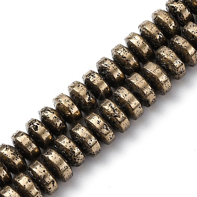 Electroplated Natural Lava Rock Beads Strands G-A256-E01-01A-1