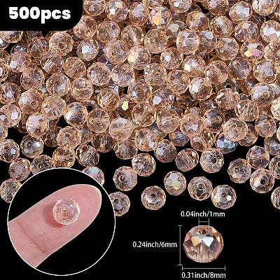 500Pcs Electroplate Glass Beads EGLA-PA0001-44C-02-1