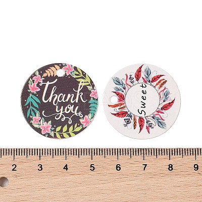 100Pcs Paper Flower Printed Gift Tags CDIS-H007-01-1