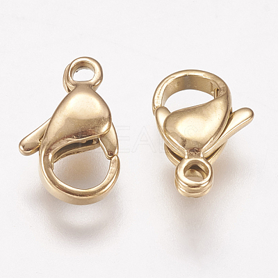 Ion Plating(IP) 304 Stainless Steel Lobster Claw Clasps STAS-P185-11-G-1
