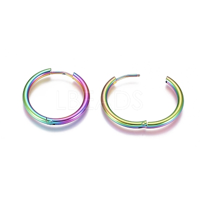 Ion Plating(IP) 304 Stainless Steel Huggie Hoop Earrings EJEW-G272-01-20mm-M-1