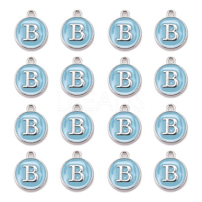 Platinum Plated Alloy Enamel Charms X-ENAM-S118-04B-P-1