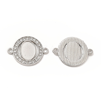Alloy Cabochon Connector Settings with Crystal Rhinestone FIND-H039-03P-1