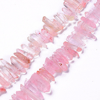 Natural Crackle Quartz Crystal Dyed Beads Strands G-I345-05B-1