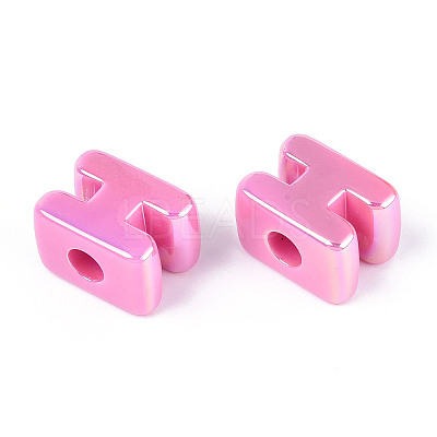 UV Plating Opaque Acrylic Beads PACR-ZX018-04H-1