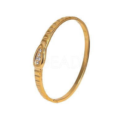 304 Stainless Steel Rhinestone Hinged Bangles for Women FS-WGE0196-02-1