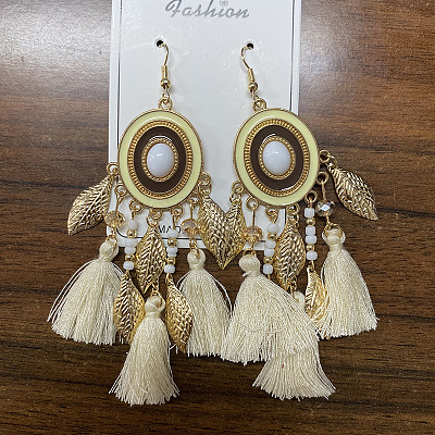 Alloy Oval Chandelier Earrings FS-WGD7741-08-1