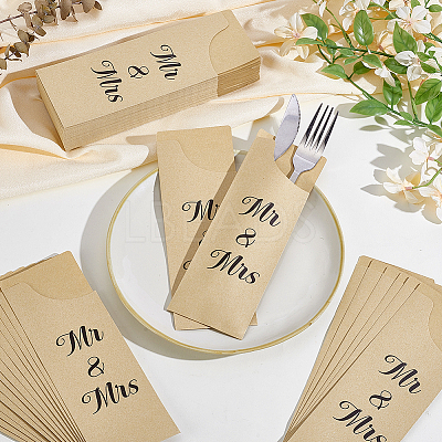 Kraft Paper Cutlery Bag AJEW-WH0609-564-1