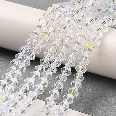 Transparent Electroplate Glass Beads Strands GLAA-F029-3mm-D13-1