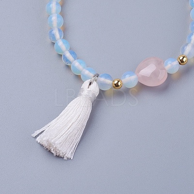 Tassel Charm Bracelets BJEW-P190-05G-1