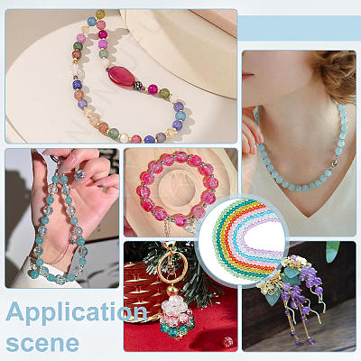 8 Strands 8 Colors Spray Painted Crackle Glass Beads Strands CCG-PH0001-26-1