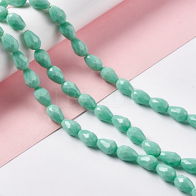 Faceted Glass Beads Strands GLAA-E037-01C-1