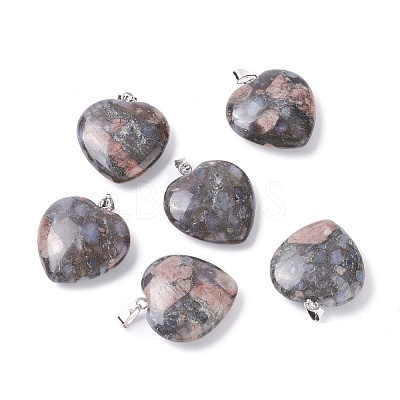 Natural Glaucophane Pendants G-G956-B46-FF-1