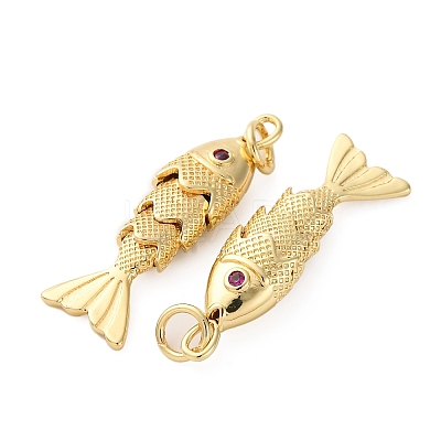 Rack Plating Brass Micro Pave Cubic Zirconia Pendants X-KK-M309-38B-G-1