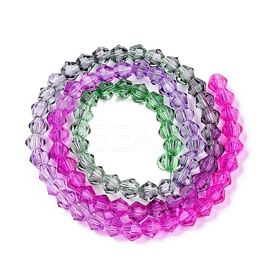 Gradient Color Baking Paint Glass Bead Strands LS-DGLA-A039-T4mm-A09-1
