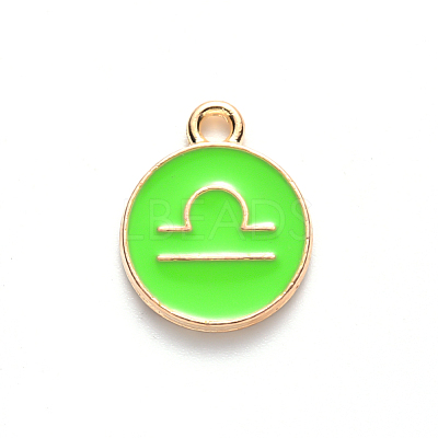 Alloy Enamel Pendants X-ENAM-S124-01B-06K-1