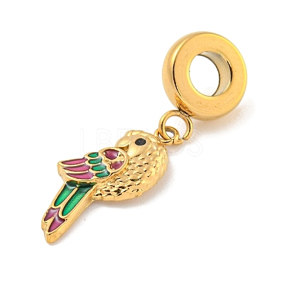 Ion Plating(IP) 304 Stainless Steel Enamel European Dangle Charms STAS-U005-34G-1