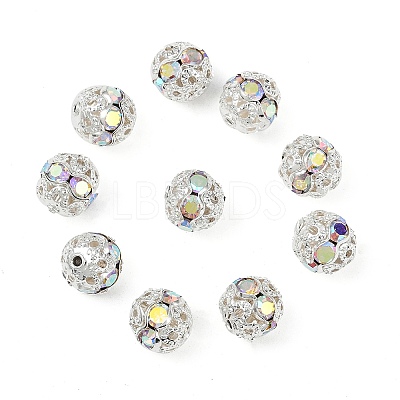 Brass Rhinestone Beads X-RB-A011-8mm-28S-1