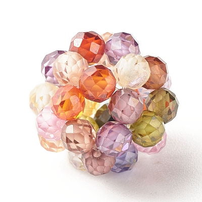 Cubic Zirconia Round Weave Beads CZ-JF-4MM-M1-1