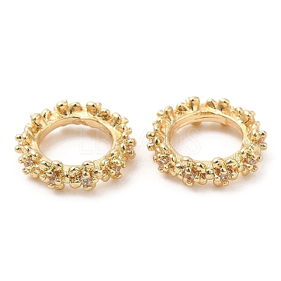 Rack Plating Brass Micro Pave Cubic Zirconia Beads KK-A186-01A-LG-1