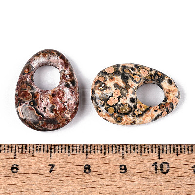 Natural Leopard Skin Jasper Large Hole Pendants G-N348-06A-02-1