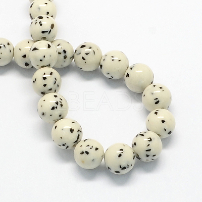 Synthetic Gemstone Beads Strands G-R271-8mm-Y29-1