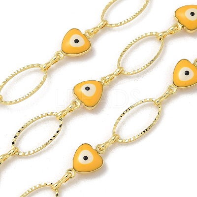 Rack Plating Brass Enamel Link Chains CHC-P012-09G-02-1