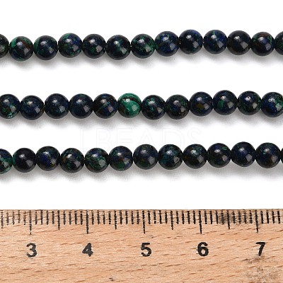 Natural Azurite Beads Strands G-Z110-C05-4mm-1