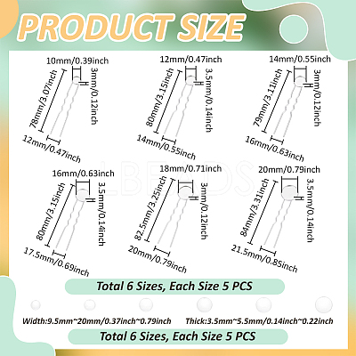 30Pcs 6 Styles Iron Hair Fork Findings IFIN-UN0001-27-1