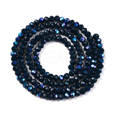 Electroplate Opaque Solid Color Glass Beads Strands EGLA-A044-P2mm-L16-1