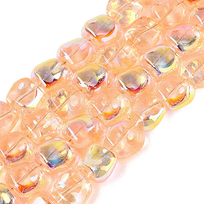 Electroplate Transparent Glass Beads Strands EGLA-N057-02A-04-1