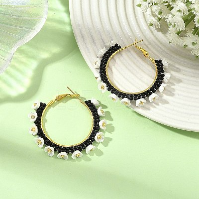 Glass Hoop Earrings EJEW-MZ00827-01-1