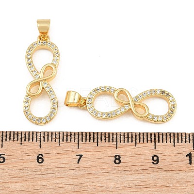Brass Micro Pave Clear Cubic Zirconia Pendants CU-CBA56CE-05G-1