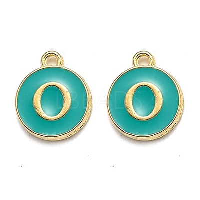Golden Plated Alloy Enamel Charms ENAM-Q437-15O-1