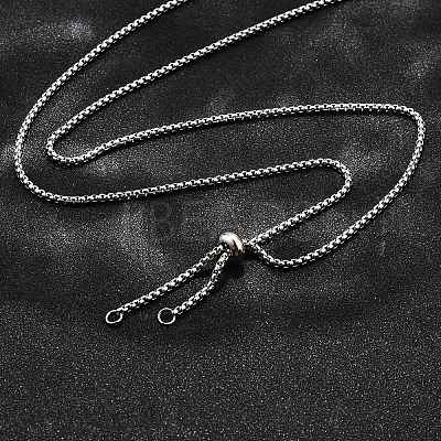Non-Tarnish Adjustable 304 Stainless Steel Slider Necklaces NJEW-L156-002A-P-1