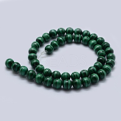 Natural Malachite Beads Strands G-F571-27AA1-8mm-1