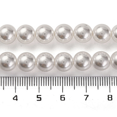 Baking Paint Pearlized Glass Pearl Round Bead Strands PEAR-H019-02C-04-1