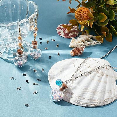 40Pcs 4 Colors Ion Plating(IP) 304 Stainless Steel Cup Pearl Peg Bails Pin Pendants STAS-UN0032-70-1
