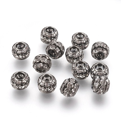 Brass Crystal Rhinestone Beads RB-9X10-1-1