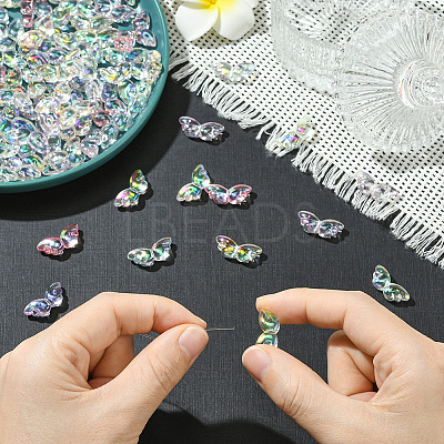100Pcs Transparent UV Plating Acrylic Beads PACR-PA0001-03-1
