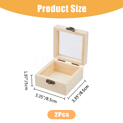 2Pcs Wooden Storage Boxes WOCR-DC0001-01B-1