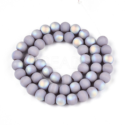 Frosted Opaque Glass Beads Strands LS-GLAA-T032-P8mm-MBB07-1