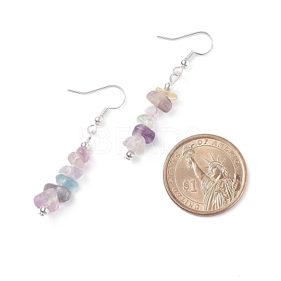 Natural Fluorite Chips Beaded Jewelry Set SJEW-JS01232-02-1