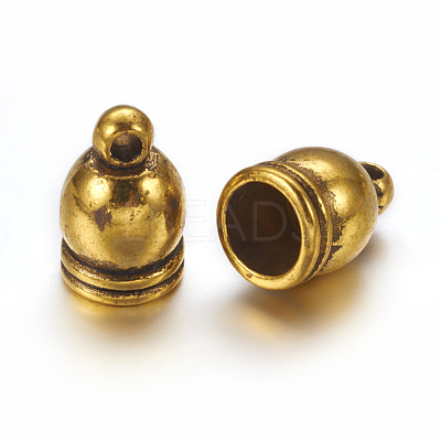 Tibetan Style Cord Ends TIBE-4736-AG-FF-1