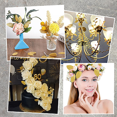Handmade Silk Cloth Artificial Leaf AJEW-WH20070-073A-1