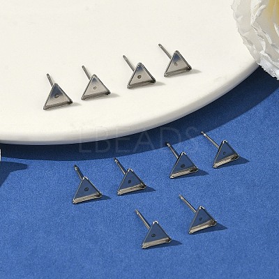 Tarnish Resistant Earring Cabochon Settings 304 Stainless Steel Ear Studs Blank Settings STAS-Q170-11-1