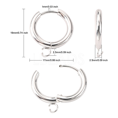 201 Stainless Steel Huggie Hoop Earring Findings LS-STAS-P283-01D-S-1
